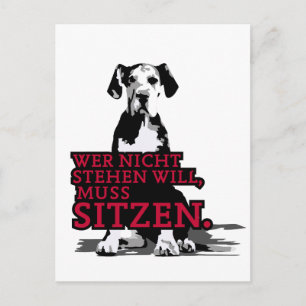 Wer nicht stehen zal Doggenwelpe Briefkaart