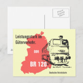 Werbedesign Deutsche Reichsbahn Baureihe 120. Briefkaart (Voorkant / Achterkant)