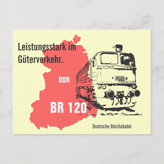 Werbedesign Deutsche Reichsbahn Baureihe 120. Briefkaart (Voorkant)