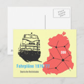 Werbedesign für Fahrplanauskunft Reichsbahn DDR Briefkaart (Voorkant / Achterkant)
