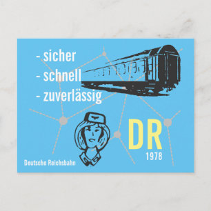 Werbedesign Reiseverkehr Deutsche Reichsbahn DDR Briefkaart