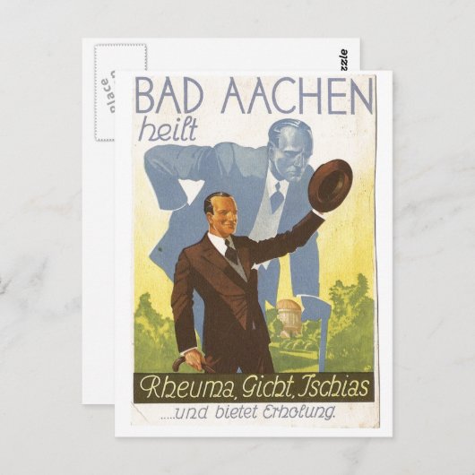 Werbekarte Aachen 1931 Stop Backaches - Duitsland Briefkaart (Voorkant / Achterkant)