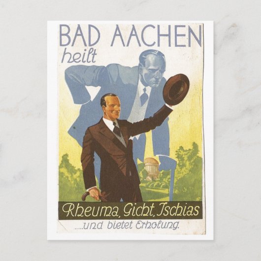 Werbekarte Aachen 1931 Stop Backaches - Duitsland Briefkaart (Voorkant)
