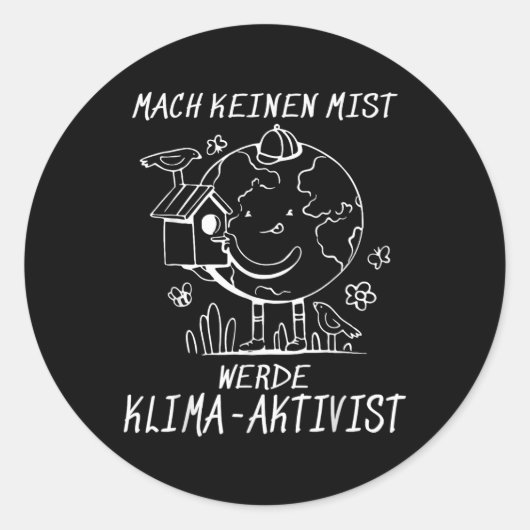 Werde Klimaaktivist Klimaatopwarming Aarde Ronde Sticker (Voorkant)