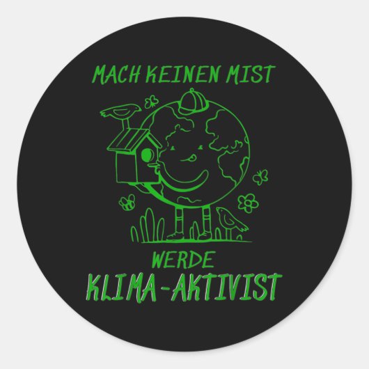 Werde Klimaaktivist Klimaatopwarming Aarde Ronde Sticker (Voorkant)