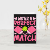 We're A Match Ckleball Couple Paddle Hearts Valent Kaart (Gele Bloem)