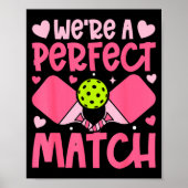 We're A Match Ckleball Couple Paddle Hearts Valent Poster (Voorkant)