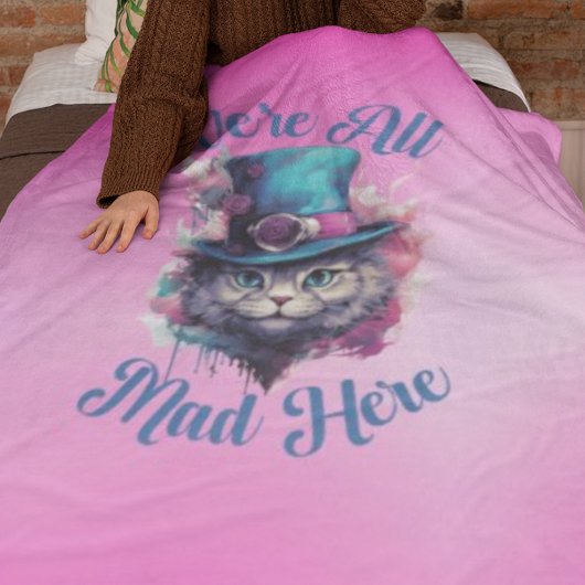 We're All Mad Here - Alice in Wonderland Geïnspire Fleece Deken