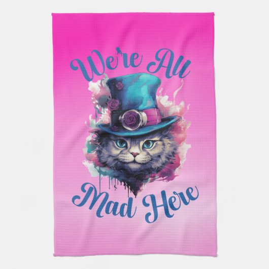 We're All Mad Here - Alice in Wonderland Geïnspire Theedoek (Verticaal)