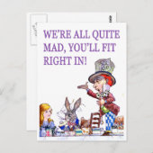 We're All Quite Mad, You'll Fit Right In! Briefkaart (Voorkant / Achterkant)