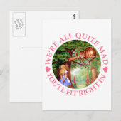 We're All Quite Mad, You'll Fit Right In! Briefkaart (Voorkant / Achterkant)