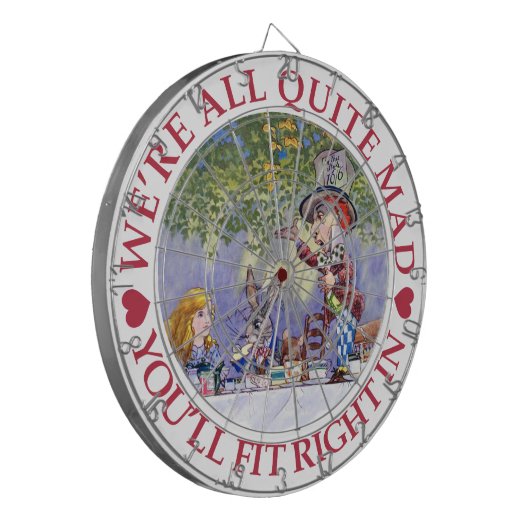 We're All Quite Mad, You'll Fit Right In! Dartbord (Voorkant Links)