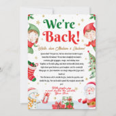 We're Back Elf Arrival Letter Elves Christmas Kaart (Voorkant)