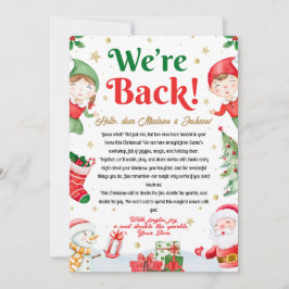 We're Back Elf Arrival Letter Elves Christmas Kaart
