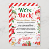 We're Back Elf Arrival Letter Elves Christmas Kaart (Voorkant / Achterkant)
