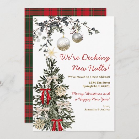 We're Decking New Halls Christmas Tree New Home Kaart (Voorkant / Achterkant)