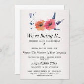 We're Doing It - Floral Lesbian Wedding Invitation Kaart (Voorkant / Achterkant)