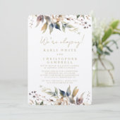 We're Eloping Painted Autumn Leaves Reception Kaart (Staand voorkant)