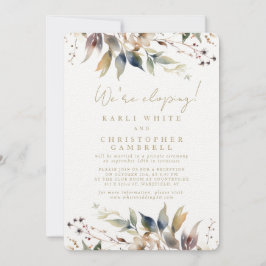 We're Eloping Painted Autumn Leaves Reception  Kaart