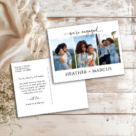 We're Engaged 3 Photo Script Postcard Briefkaart