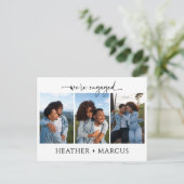 We're Engaged 3 Photo Script Postcard Briefkaart (Staand voorkant)