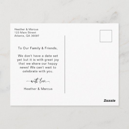 We're Engaged 3 Photo Script Postcard Briefkaart (Achterkant)