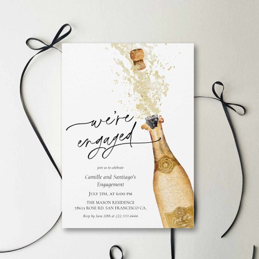 We're Engaged Couples Engagement Party Invitation Kaart