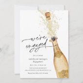 We're Engaged Couples Engagement Party Invitation Kaart (Voorkant)
