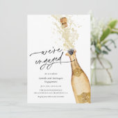 We're Engaged Couples Engagement Party Invitation Kaart (Staand voorkant)