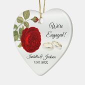 We're Engaged | Deep Red Rose Keramisch Ornament (Links)