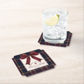 We're engaged Engagement Party Red Bow Christmas Kartonnen Onderzetters (Insitu)