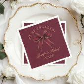 We're engaged Engagement party Red Bow luxury Servet