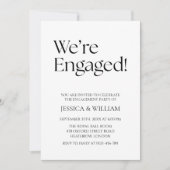 We're Engaged Minimalist Engagement Party Kaart (Voorkant)