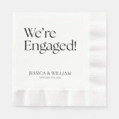 We're Engaged Minimalist Engagement Party Servet (Voorkant)