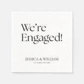 We're Engaged Minimalist Engagement Party Servet (Voorkant)