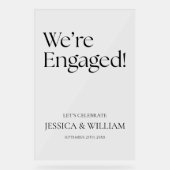 We're Engaged Modern Acrylic Engagement Sign Acryl Bord (Voorkant)