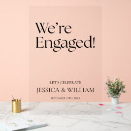 We're Engaged Modern Acrylic Engagement Sign Acryl Bord
