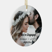 We're Engaged Photo Personalised Ceramic Ornament (Rechts)