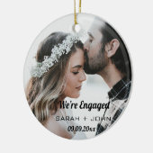 We're Engaged Photo Personalised Ceramic Ornament (Links)
