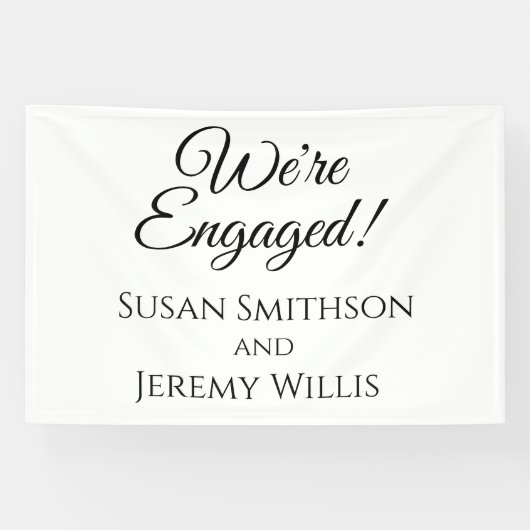 We're Engaged Verlovingsfeest Banner Decoratie (Horizontaal)