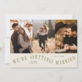 We're Getting Married Multi Photo Cream Save The Date (Voorkant)