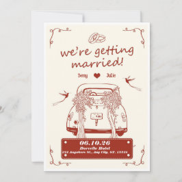 We're Getting Married wedding invitation Kaart