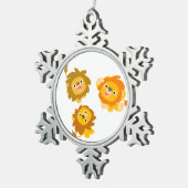 "We're Here!!" Mooie Cartoon Leeuwen Tin Ornament (Rechts)