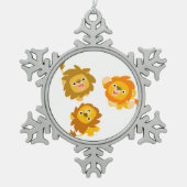 "We're Here!!" Mooie Cartoon Leeuwen Tin Ornament (Voorkant)