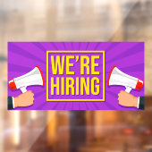 We're Hiring Purple Yellow Bright Colors Raamsticker (Vel 2)