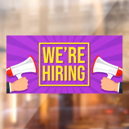 We're Hiring Purple Yellow Bright Colors Raamsticker