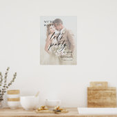 We're Married Let's Party Elopement photo welcome Poster (Keuken)