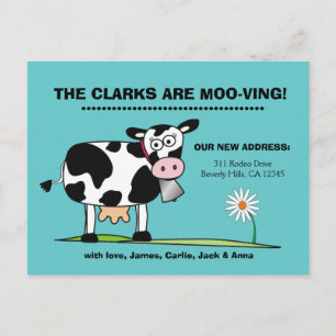 We're Moo-ving Briefkaart Robins Egg