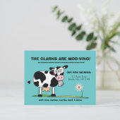 We're Moo-ving Briefkaart Robins Egg (Staand voorkant)