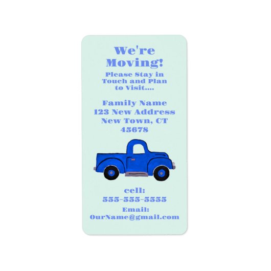 We're Moving Aankondiging Sticker Label (Voorkant)